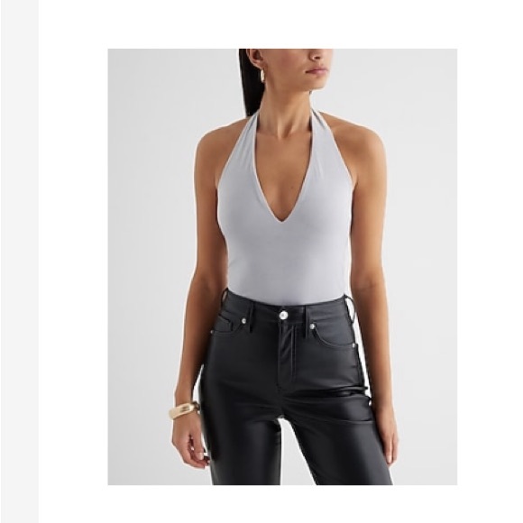 NWOT Body Contour Velvet Deep V-Neck
Halter Bodysuit ✨ - Picture 1 of 5